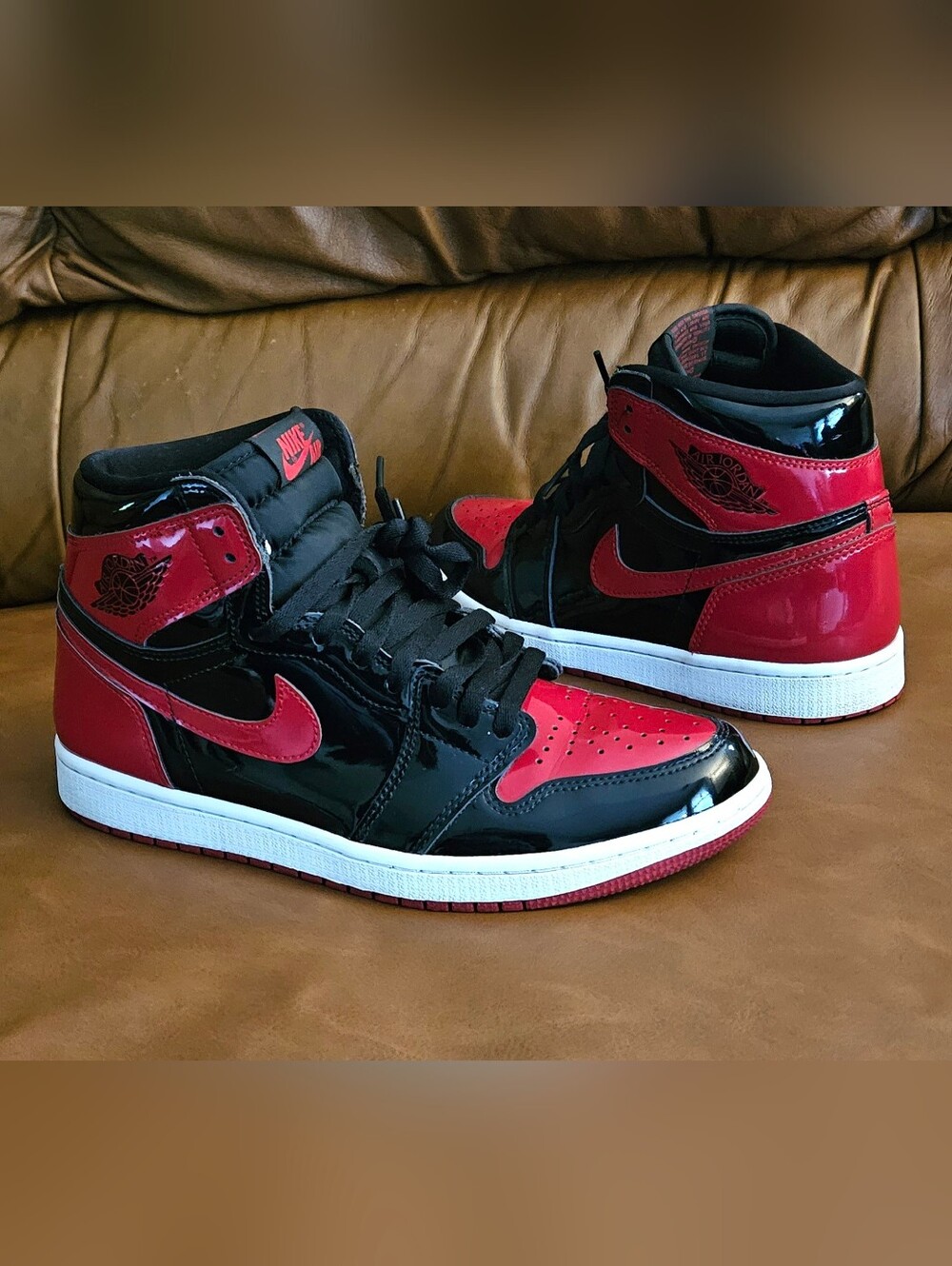 Men's Nike Air Jordan 1 Retro High OG Patent Bred Size 9